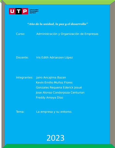 Informe Final A O De La Unidad La Paz Y El Desarrollo Curso