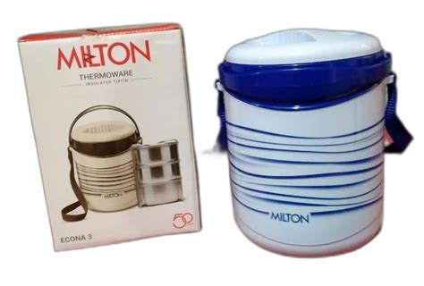 Stainless Steel Milton Blue Thermoware Insulated Tiffin Set For Office