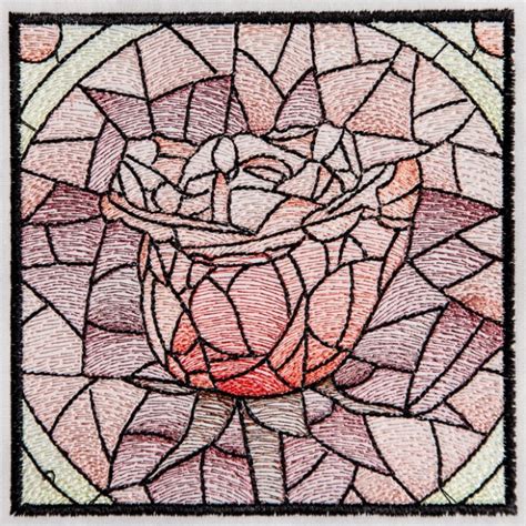 BFC1537 Stained Glass Squares Roses