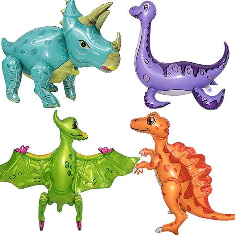 Buy 4pack Dinosaur Party Balloons Giant Self Standing Dinosaur Foil Balloons 3d Dinosaur