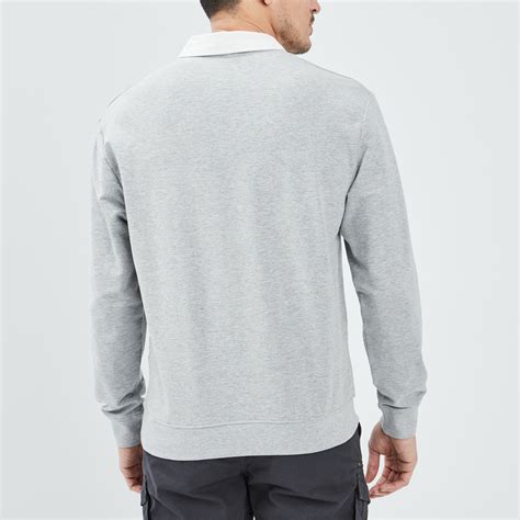 Polo Manches Longues Gris Clair Homme La Halle