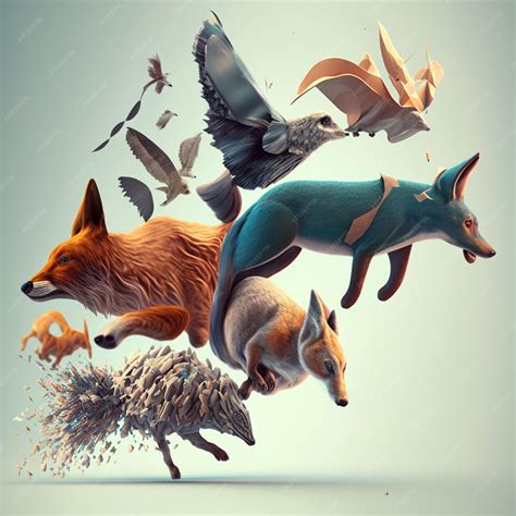 Premium Photo Forms Of Animals Jumping Out In Digital Art Ai