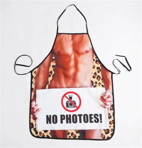 Freeshipping Hot Novelty Cooking Kitchen Apron Muscle Man Printed Apron