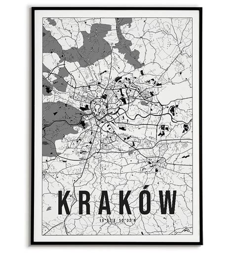 Plakat miasto POLSKA KRAKÓW 2 obraz MAPA Pakamera pl