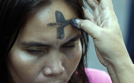 Filipina Receives Cross Ash On Her Editorial Stock Photo Stock Image