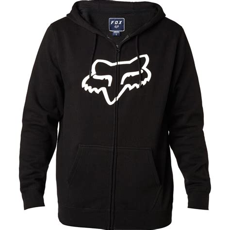 Fox Fleece Zip Hoody Legacy Fox Head Schwarz Maciag Offroad