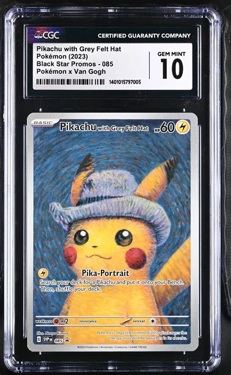 Mavin CGC 10 Pikachu With Grey Felt Hat SVP 085 Promo Card Pokemon X