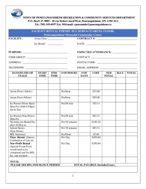 Fillable Online Facility Rental Permit Ice Surface Arena Floor Fax