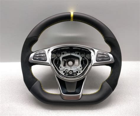 Mercedes W205 Cla W117 Amg Steering Wheel Custom New Leather Yellow