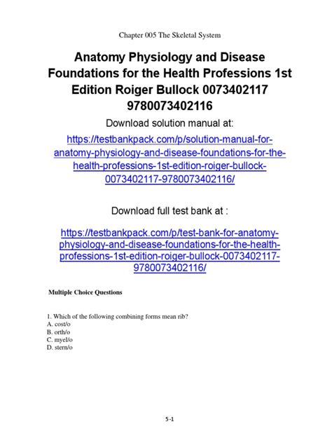 Anatomy Physiology And Disease Foundations For The Health Professions