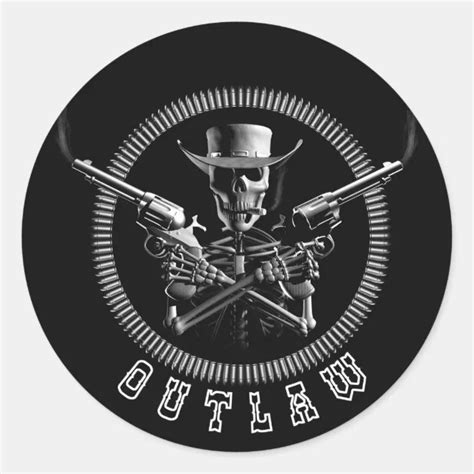 Outlaw Skeleton Stickers Zazzle