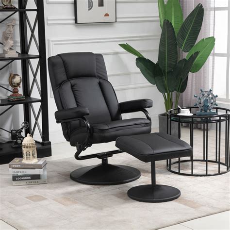 Fauteuil Relax Avec Repose Pieds SEBASTIAN Noir