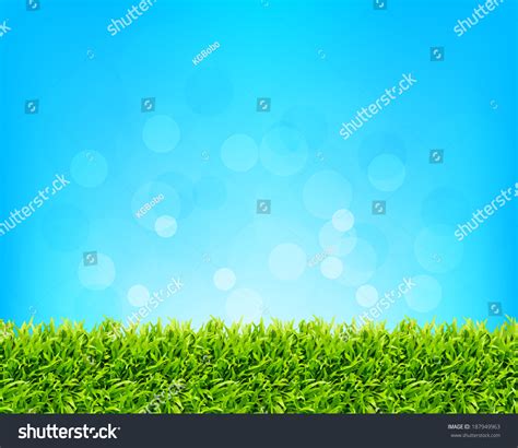 Sky Grass Vector Illustration Nature Background Stock Vector (Royalty ...