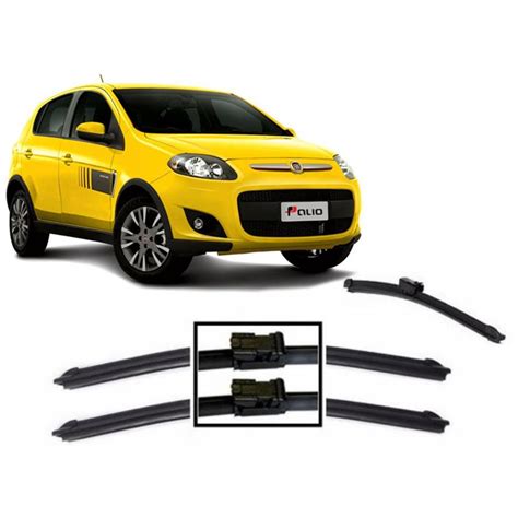 Kit 3 Palhetas Limpador De Parabrisa Dianteiro Traseiro Fiat Palio G2