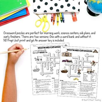 Westward Expansion Crossword Puzzle Activity Worksheet TPT