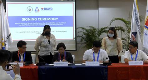 Dmw Dswd Sign Moa On Release Of P K Aid To Saudi Claimants