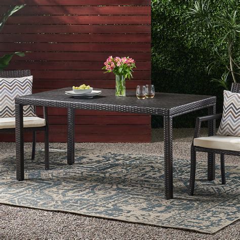 Fiesta Outdoor Wicker Rectangular Dining Table Multibrown