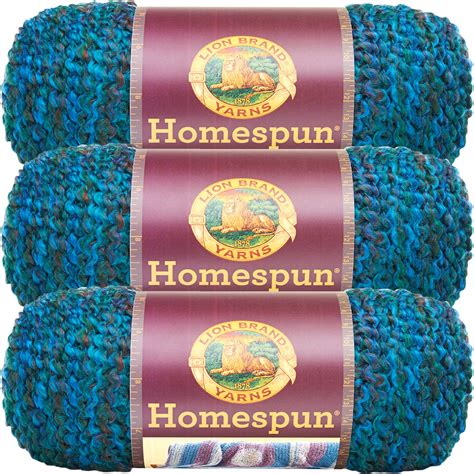 3 Pack Lion Brand Homespun Yarn Lagoon