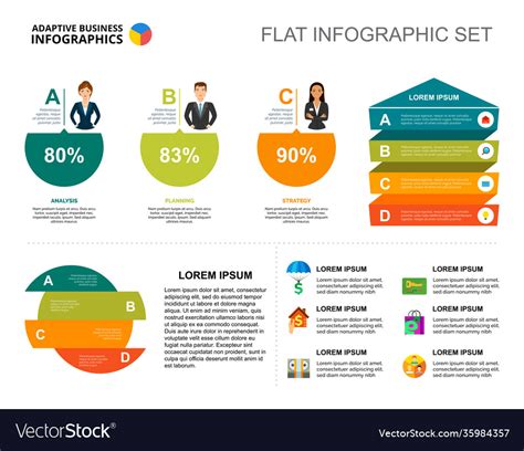 Career percentage chart template for presentation Vector Image