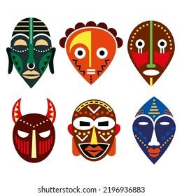 African Ritual Masks Vector Design Set Stock Vector (Royalty Free) 2196936883 | Shutterstock