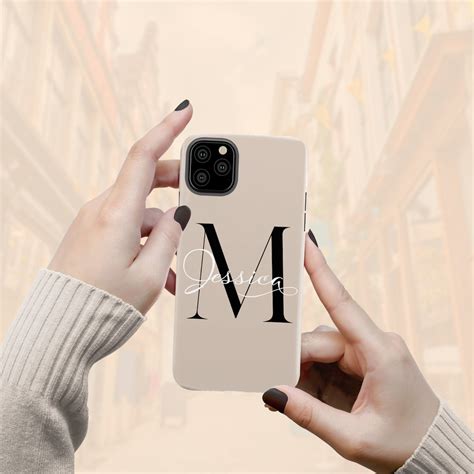 Funda De Iphone Inicial Personalizada Nombre Monograma En La Etsy