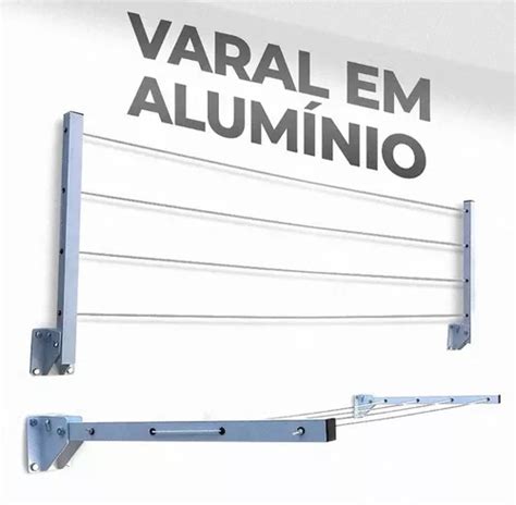 Varal Dobrável Articulável Basculante De Parede Muro