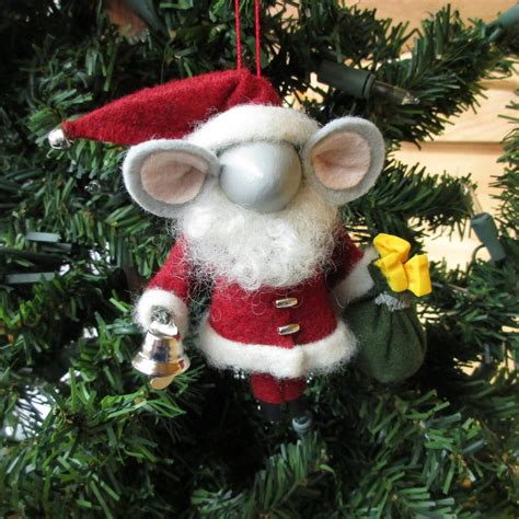 Santa Mouse Clothespin Ornament Holiday Mouse Santa Claus - Etsy