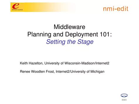 Ppt Middleware Planning And Deployment Setting The Stage