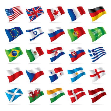 Flowing Flags Icons Vector Material Eps Uidownload