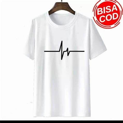 Promo Kaos Oblong Pria Detak Jantung Kaos Polos Baju Pria Tshir T