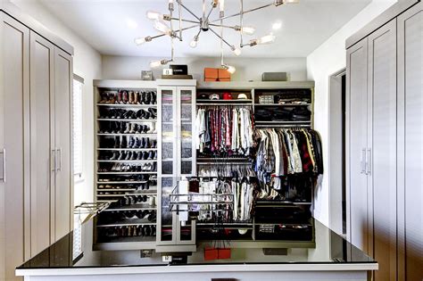 Walk In Closet With Custom Shoe Shelving Classique Chic Armoire Et