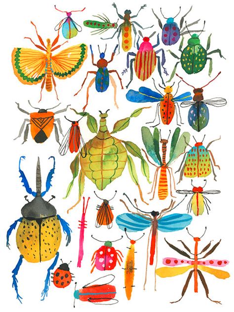 Illustration — Carolyn Gavin Insect Art Whimsical Illustration Bug Art