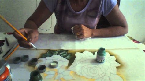 Pintando Folhas E Rosas Vermelhas Em Tecido YouTube