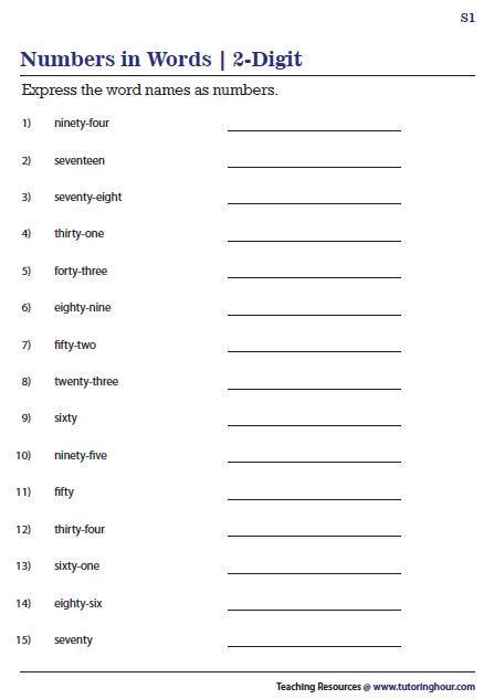 3 Digit Number Names Worksheet Number Names For Three Digit Numbers