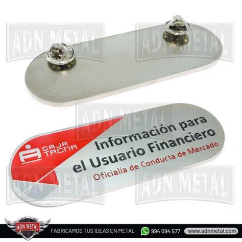 Pin metálico 2 clavitos Caja Tacna ADN Metal