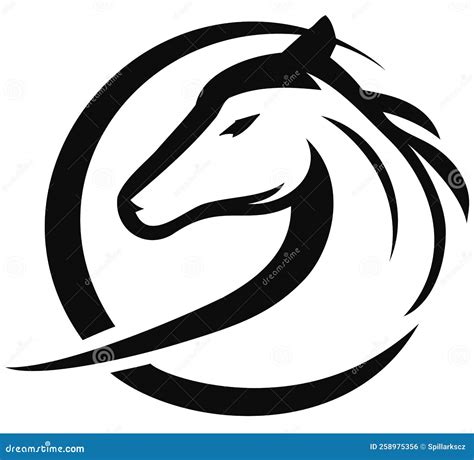 Horse Logo in Black and White Stock Vector - Illustration of gelding ...