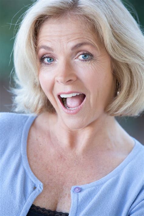 Beautiful Blonde Middle Aged Woman Stock Photo Image Of Older Blonde