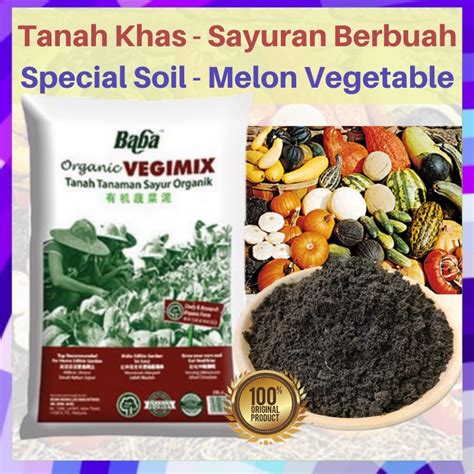 Baba Organic Vegimix 28 Litre Soil Ideal For Melon Vegetables Tanah