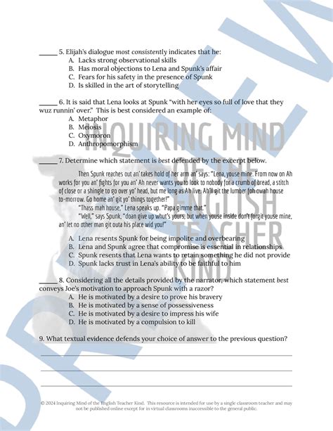 Spunk By Zora Neale Hurston Close Reading Worksheet Made By Teachers