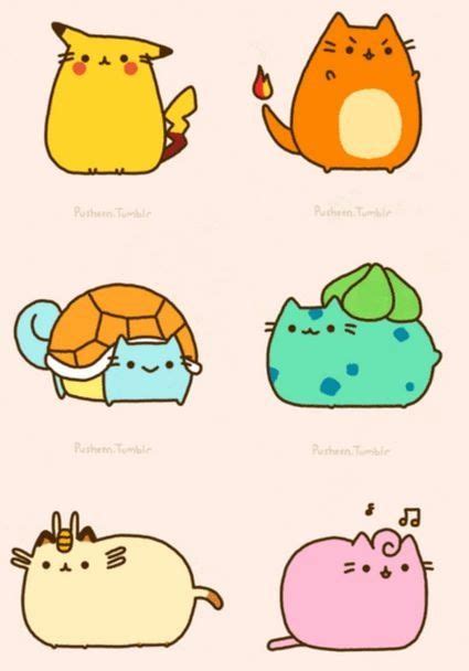 Pusheen X Pokemon Pusheen Pokemon Cute Cartoon Drawings