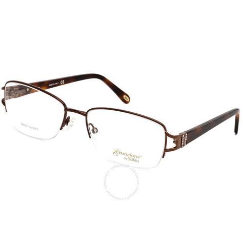 Emozioni Ladies Brown Rectangular Eyeglass Frames Em4388009q0055 716736113845 Eyeglasses