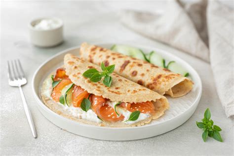 Haferflocken Pfannkuchen Mit Lachs Und Frischk Se Viel Eiwei