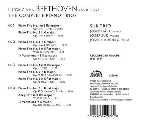 Beethoven The Complete Piano Trios Suk Trio La Boîte à Musique