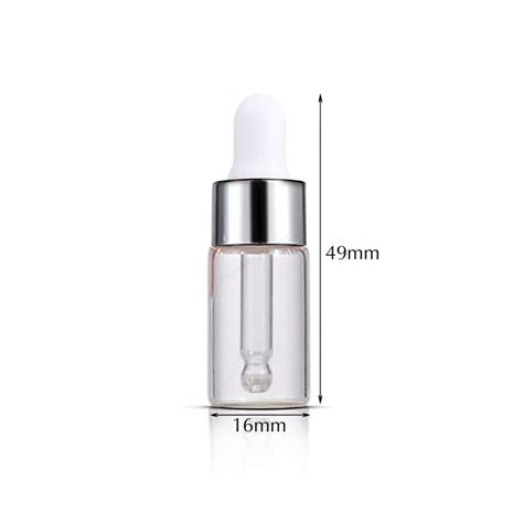 Ml Clear Mini Glass Dropper Bottle Silver Pipette Some Bottle