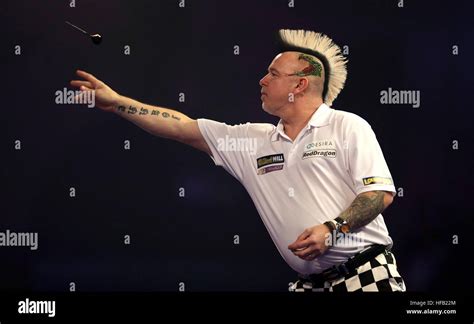 Peter Wright In Action During Day Twelve Of The William Hill World