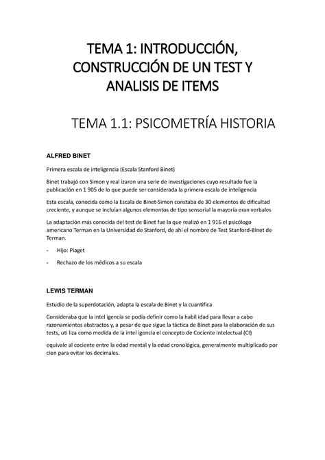 Tema Psicometr A Mas Completo No Se Si Terminado Tema