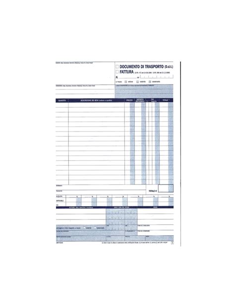 DOCUMENTO DI TRASPORTO DDT FATTURA 3 COPIE A4