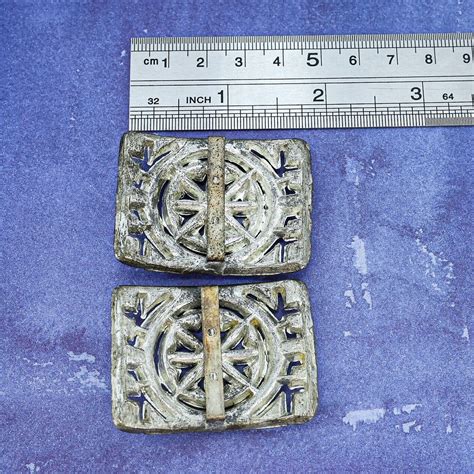 Antique Art Deco Art Nouveau Metal Shoe Buckles As Is Gem