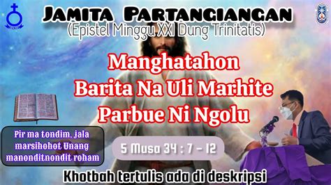 Jamita Musa Jamita Partangiangan Epistel Minggu