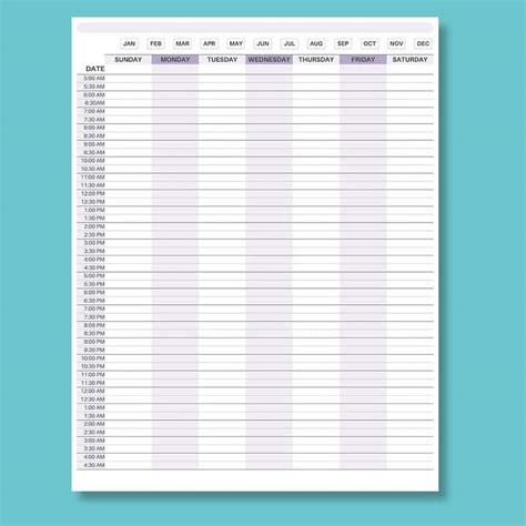 24 Hour Weekly Planner Free Printable Printables For Life